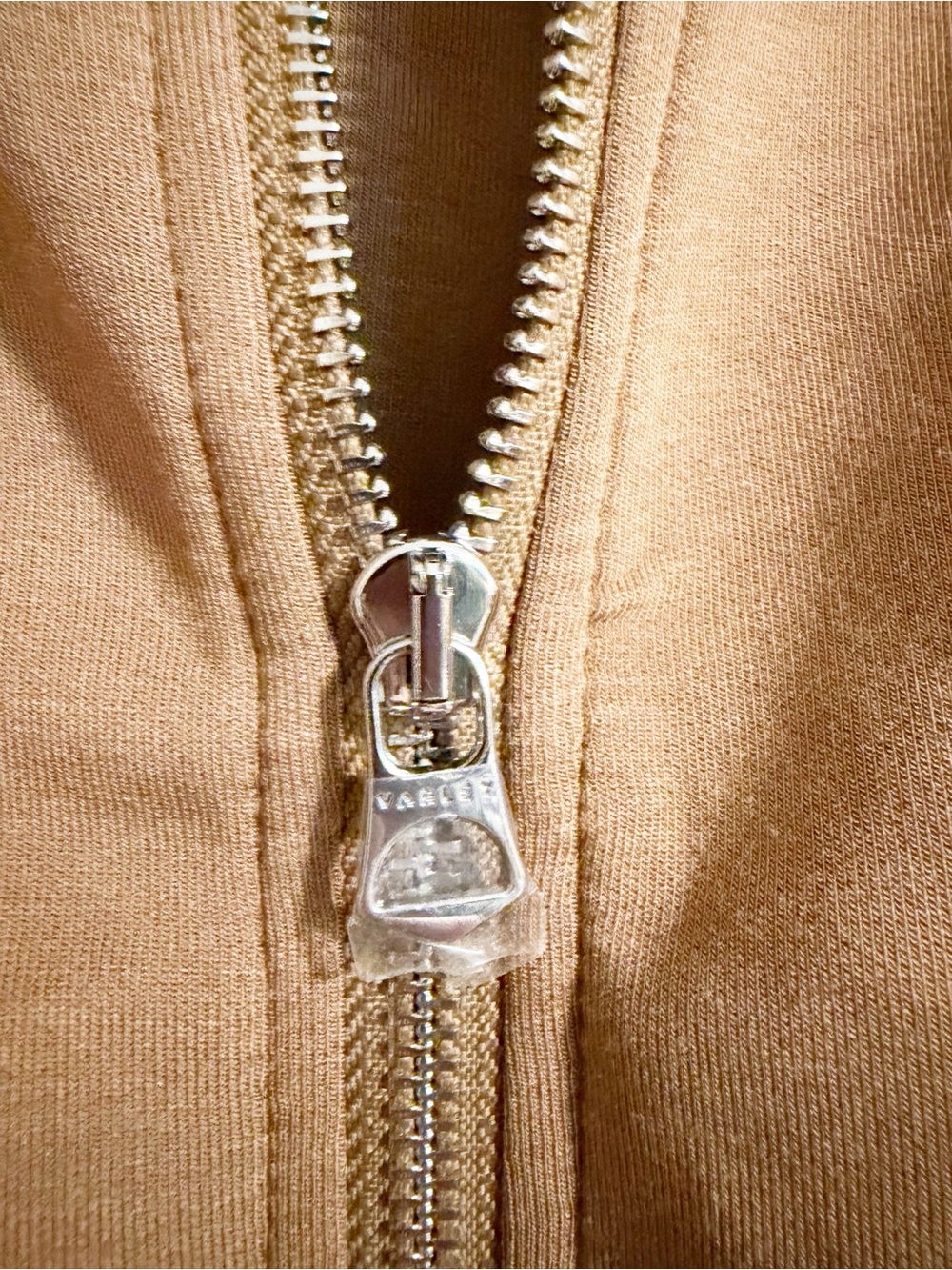 Varley DoubleSoft Ralston Zip Through Sweat Jacket Golden Bronze Camel Small - Picture 4 of 8